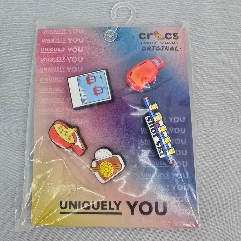 Crocs Jibbitz Charms Apres Food and Drink 5 Pack Winter Ski Gondola 10012142 NEW